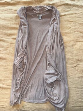 DKNY Lightweight Draped Open Vest in Taupe Multi Way Wear